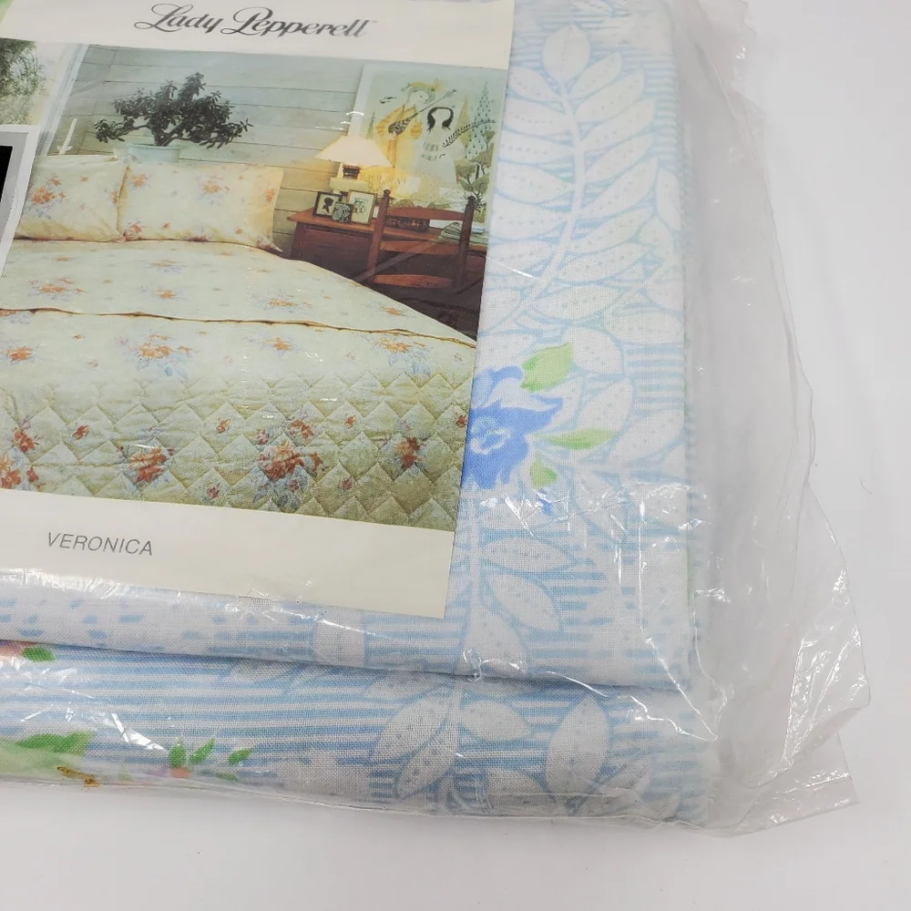 Vintage Lady Pepperell Veronica Full Size Flat sheet and pillow Case NIP